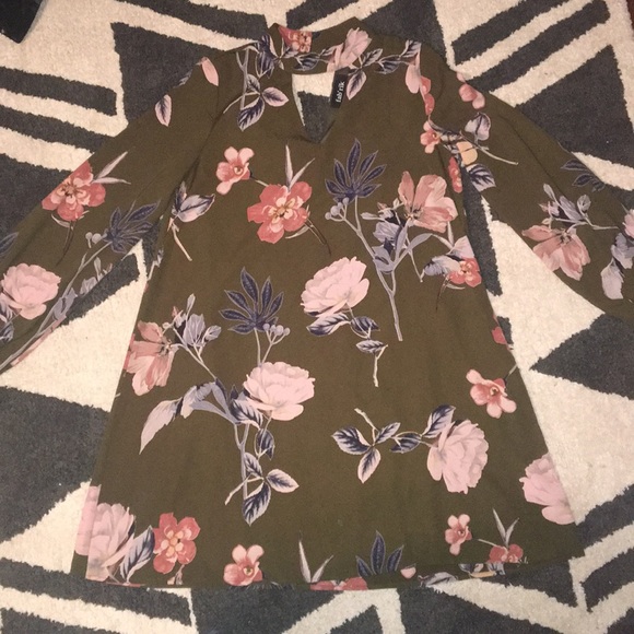 Olive Floral Fab’rik Dress Size Small - Picture 1 of 4